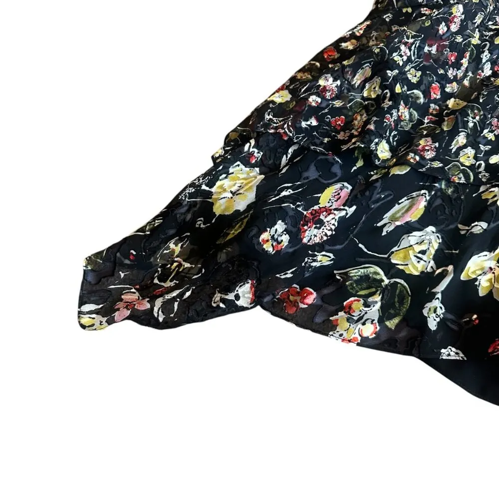 Grey by Jason Wu Painterly Floral Tiered Silk Blend Dress Spaghetti Strap Size 4 - Image 8