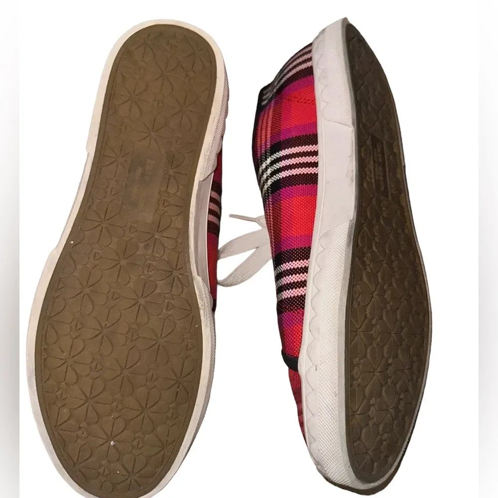 Kate Spade New York Vale pink multi plaid sneakers - Image 6