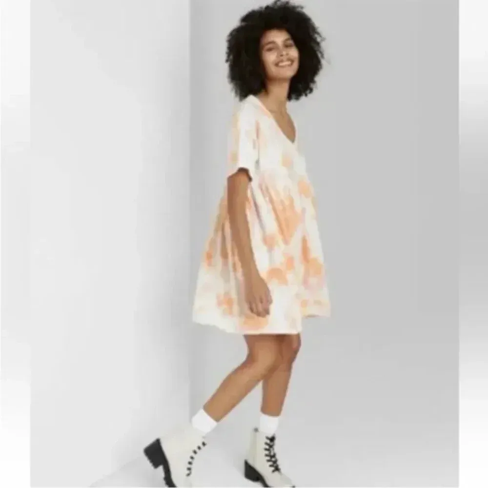 Wild Fable Short Sleeve Tye Dye Babydoll Sweatshirt Dress size‎ Medium - Image 2