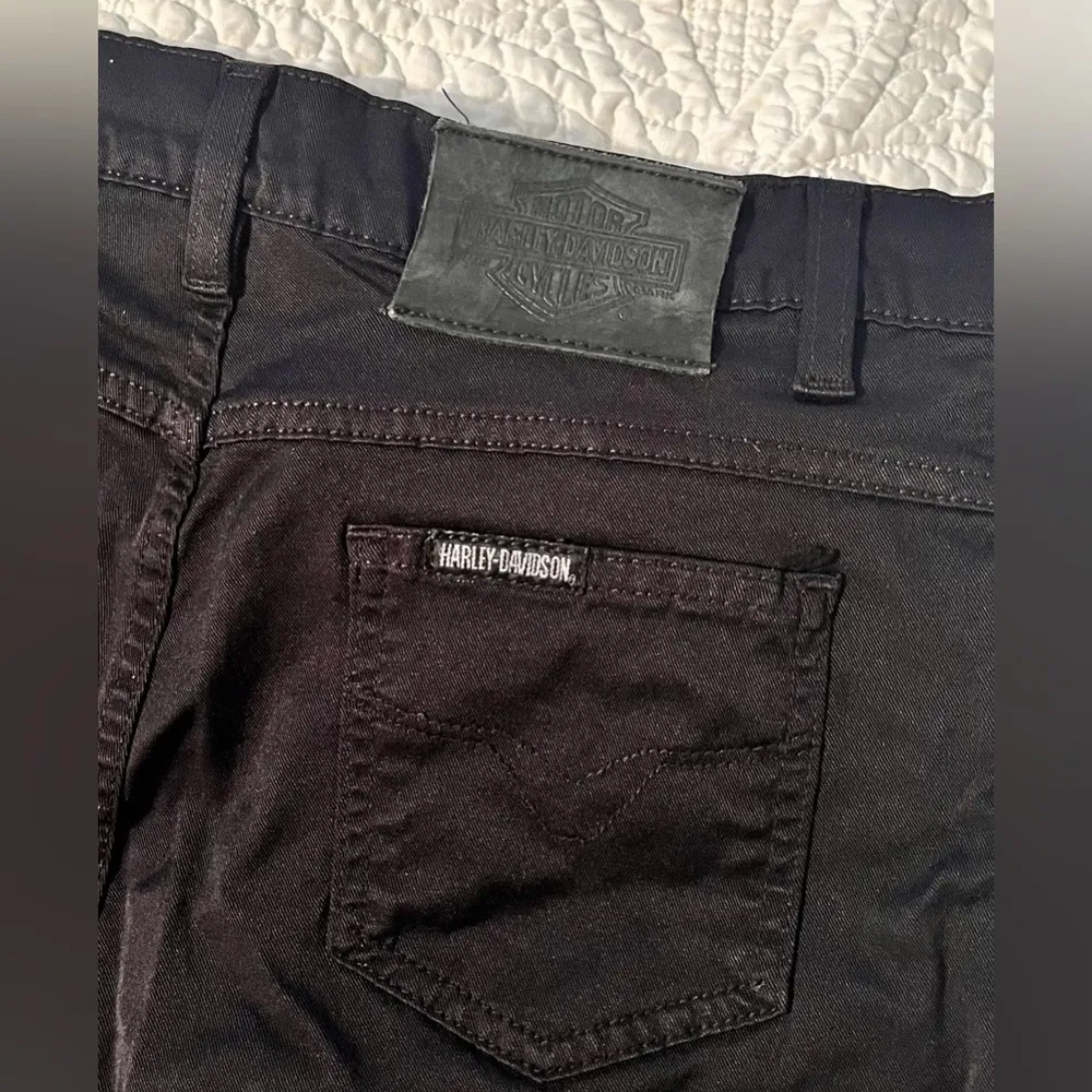 HARLEY-DAVIDSON Black Bootcut Pants sz 6 - Image 7