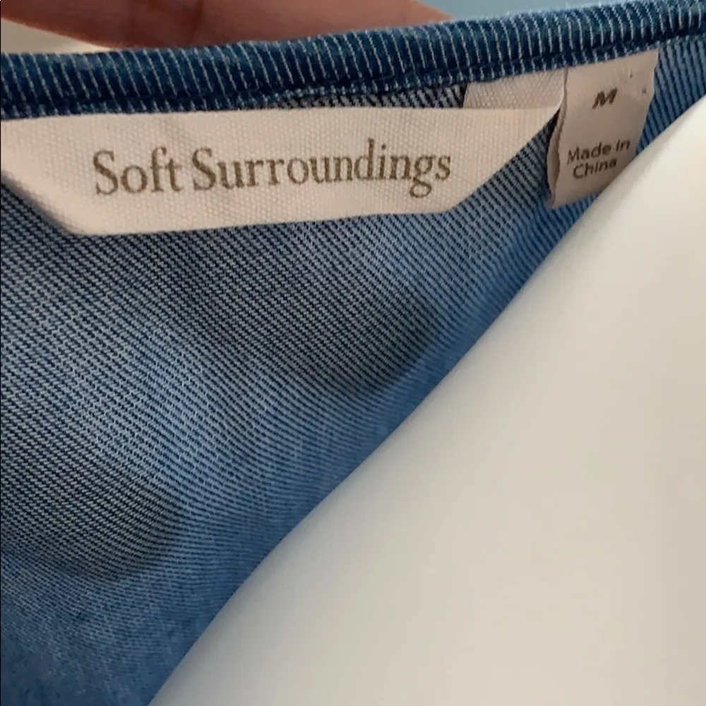 Soft Surroundings Chambray Culottes Romper Medium - Image 6