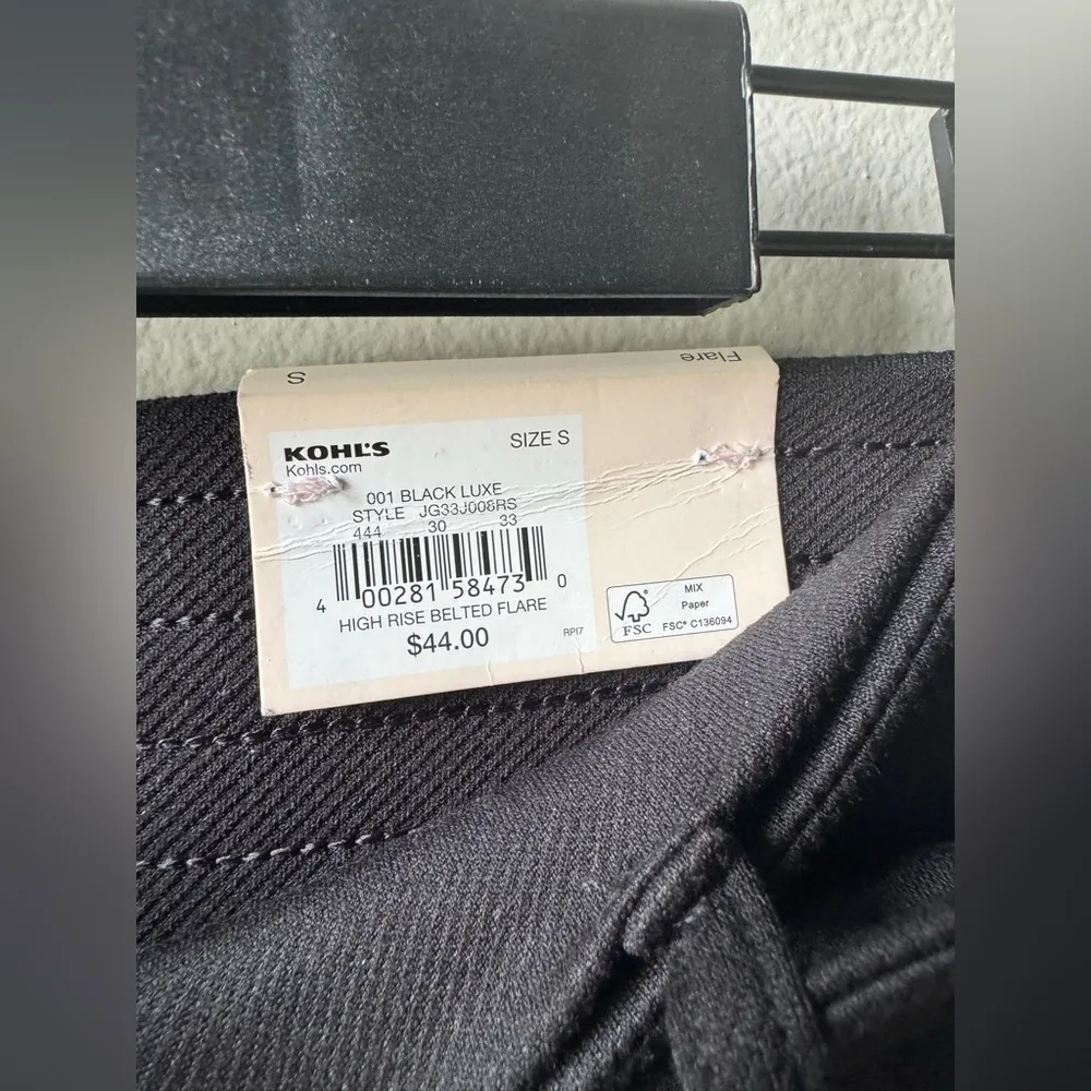 Black Flared Trousers with Belt - Image 3