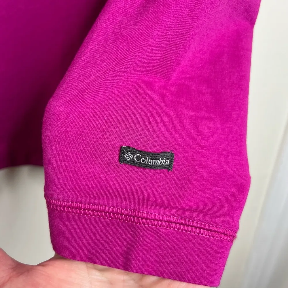 Columbia Omni Wick Long Sleeve Shirt Top Women’s Sz Medium Keyhole Back Fuchsia - Image 2