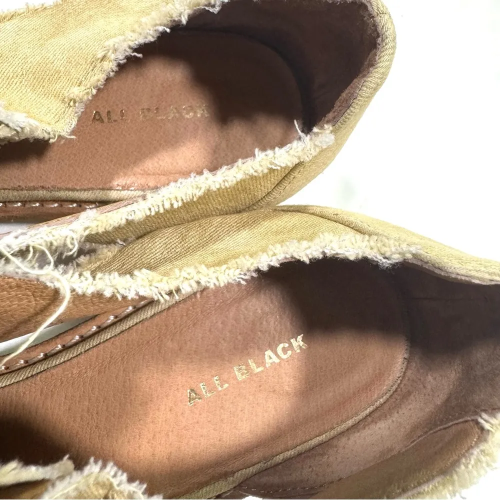 All Black Brand Tan Canvas Cut Out Flat Loafer Size 9.5 - Image 7