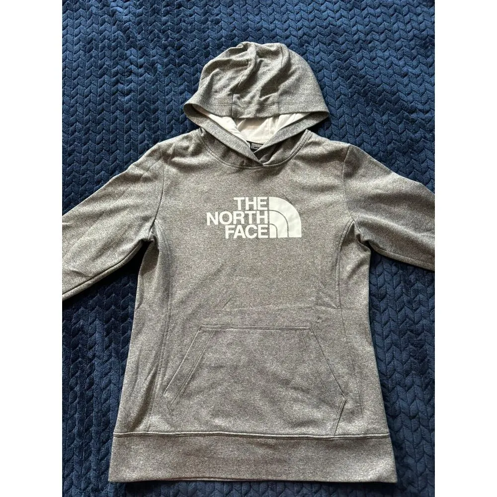 The North Face Women's Hooded Sweatshirt‎ Heather Gray Big Logo Size Medium - Image 2