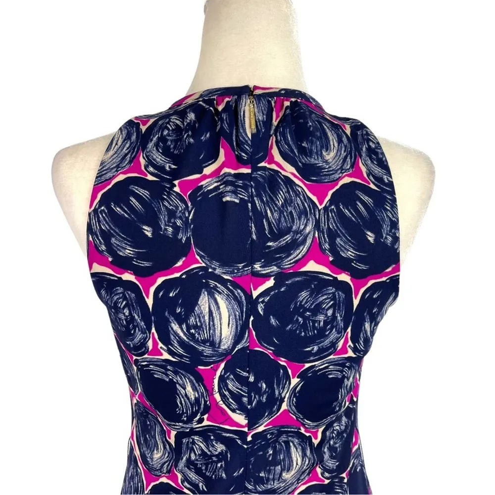 Tory Burch Flinnia Printed Dress Wild Orchid Knee Length Fitted Sleeveless Small - Image 8