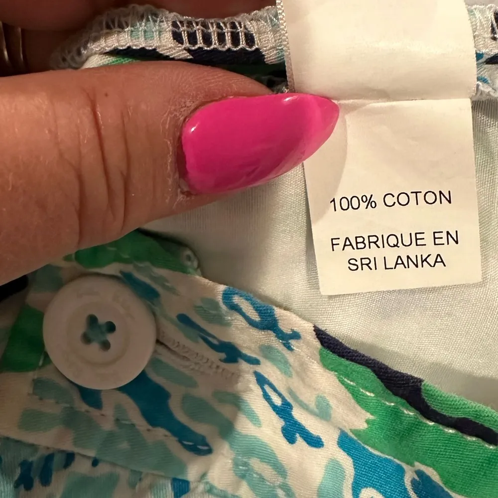 LILLY PULITZER CALLAHAN LETS CHA CHA SPA BLUE GREEN WHITE COTTON SHORTS 2 - Image 9