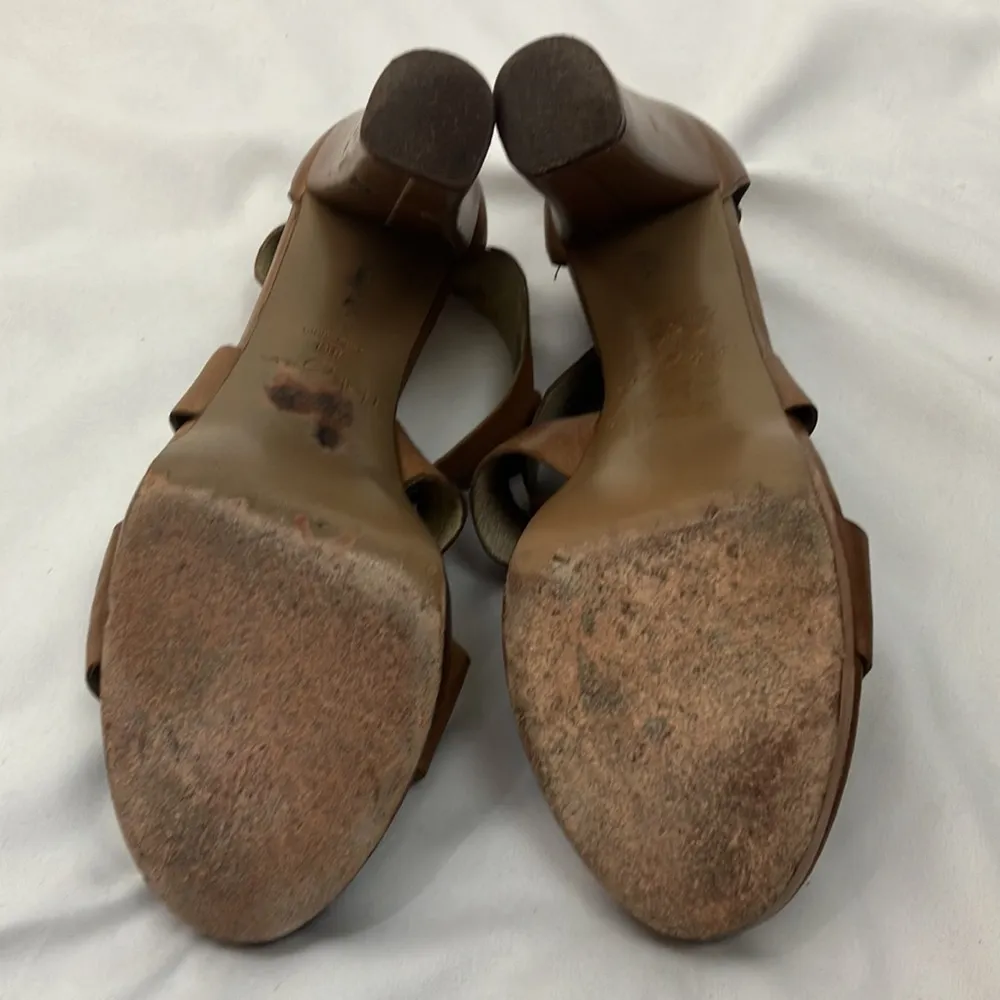Halogen Tan Leather Strappy Heeled Sandals woman’s size 8 - Image 6