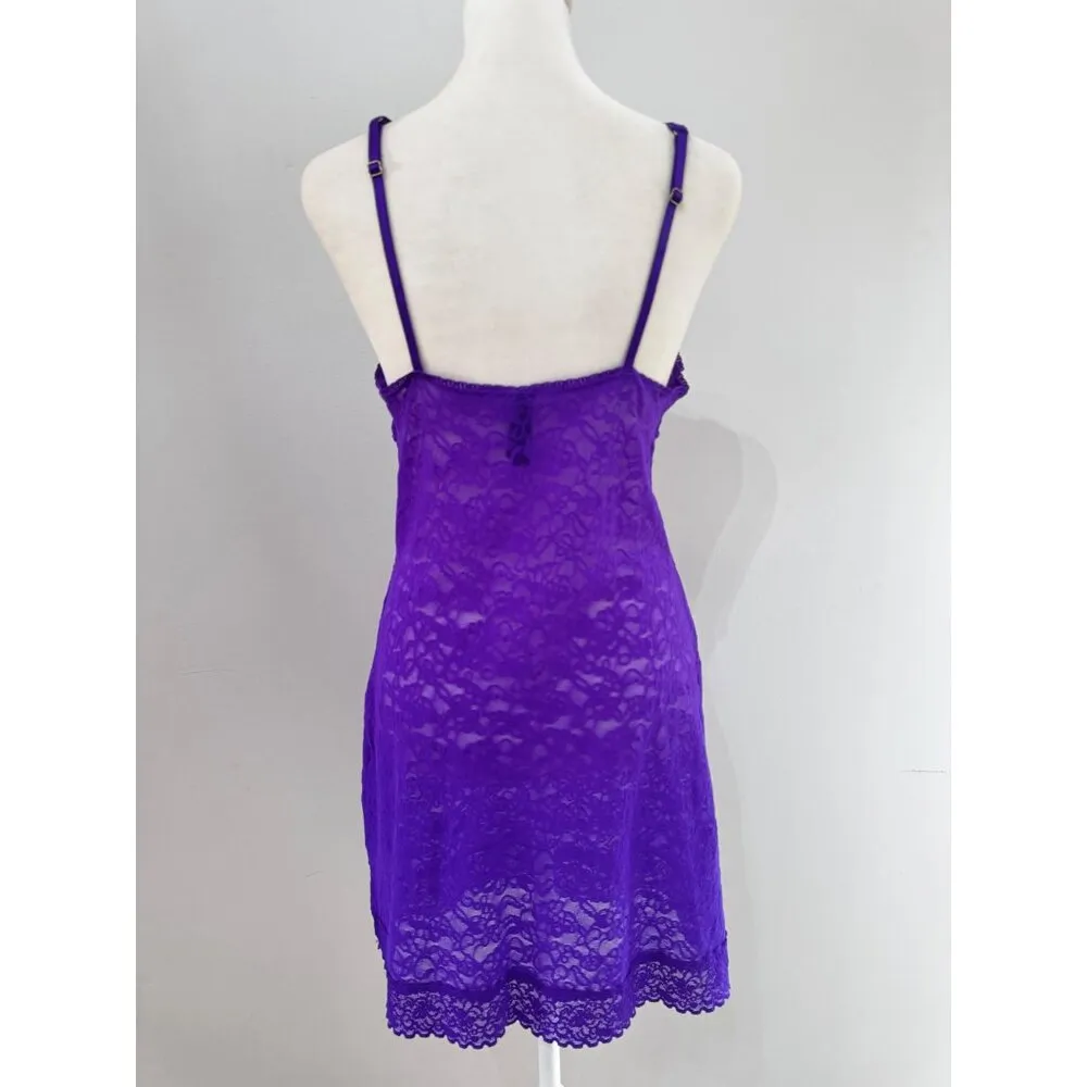 victoria's secret purple lace slip on adjustable strap mini dress - Image 4