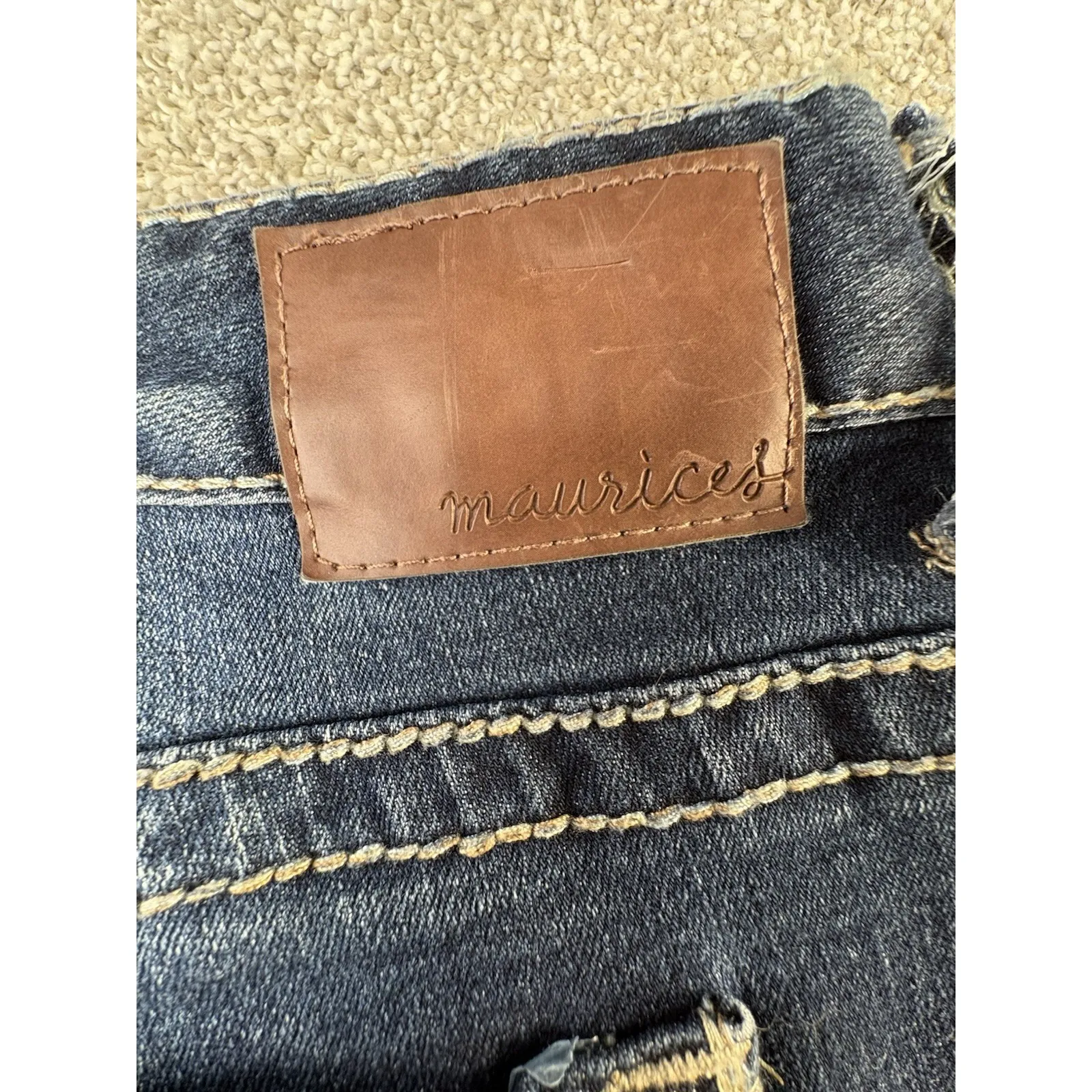 Maurices Bootcut Jeans Womens 7/8 Short Dark‎ Wash Stretch Denim - Image 6