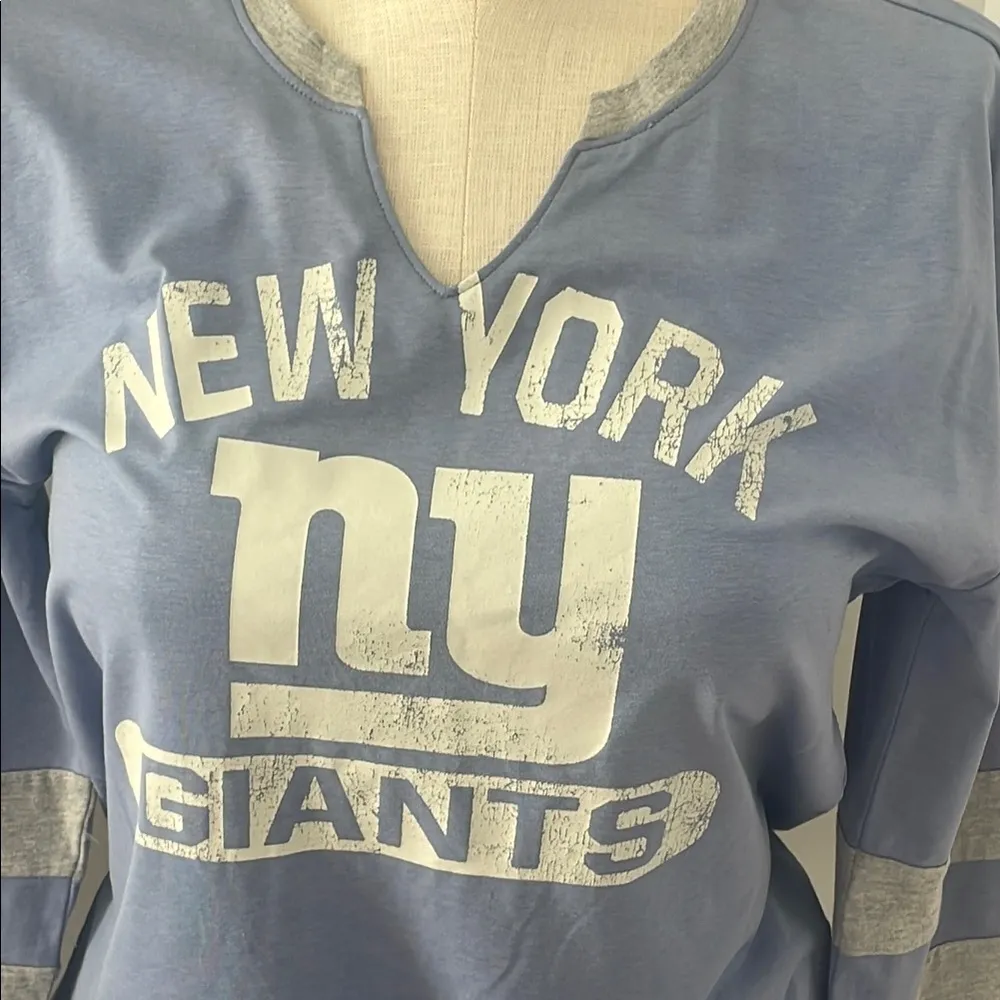 NFL teen top Blue Gray New York Giants Long Sleeve Shirt New Size Large 11/13 - Image 4
