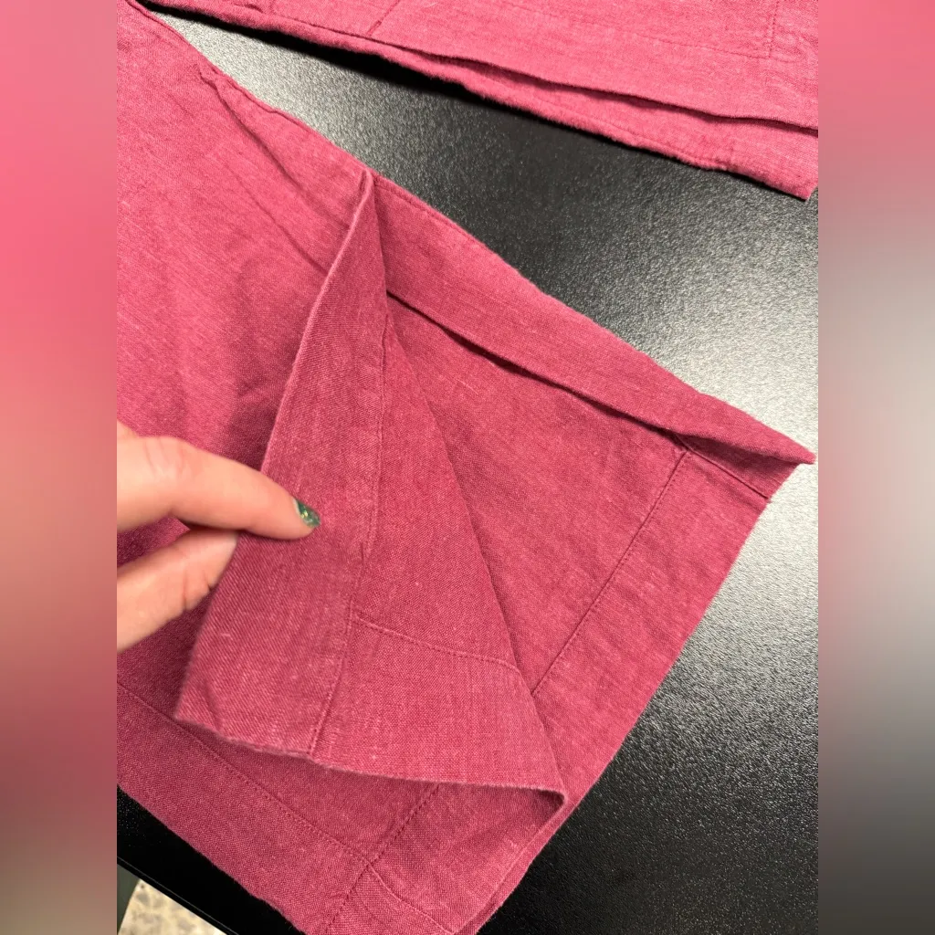 Athleta Retreat Wide Leg Linen Pants Size 4T Tall Berry Lightweight, Natural - Image 10