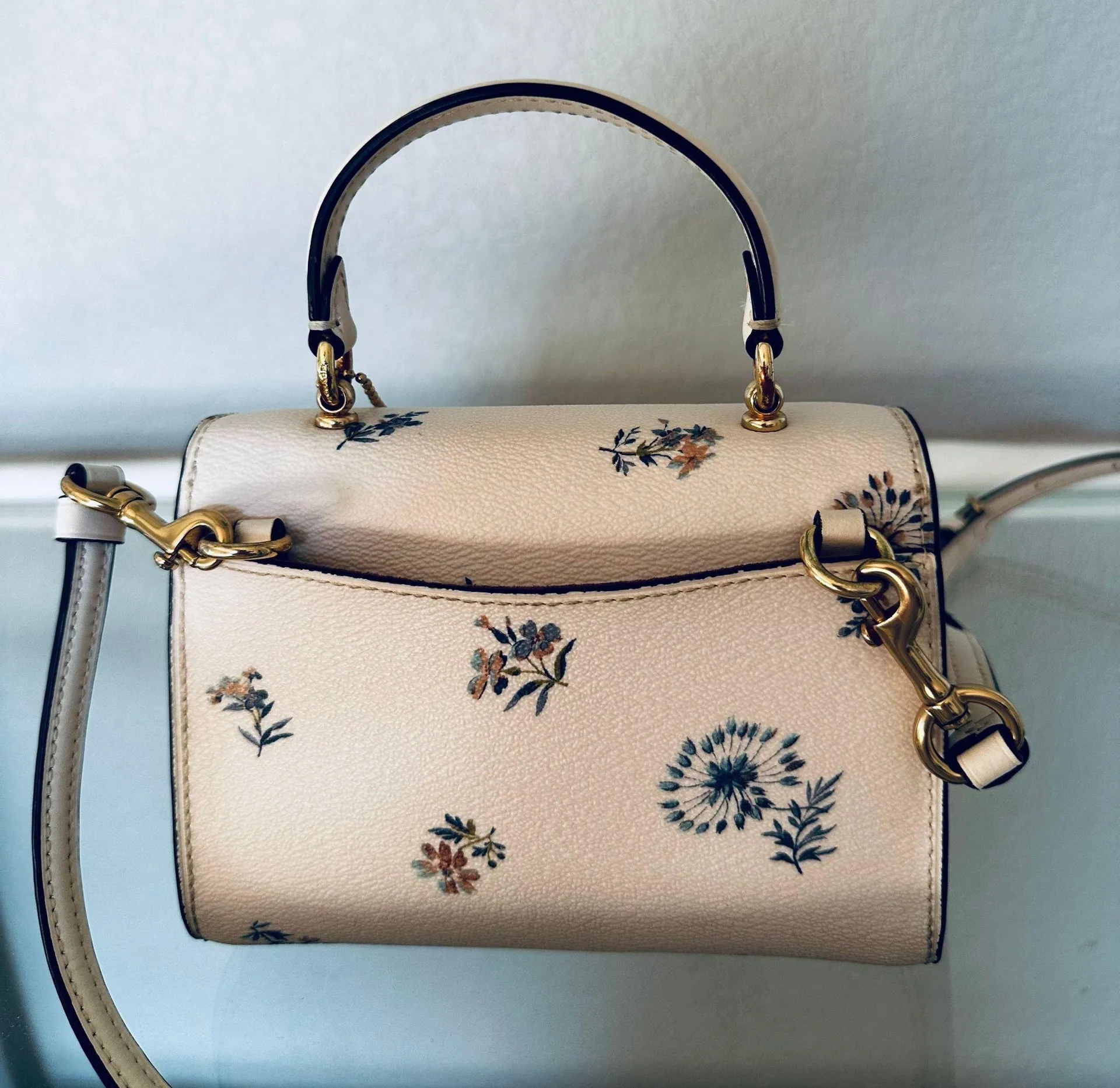 Micro Tilly Top Handle With Dandelion Floral Print Rare/sold Out Bag - Image 5