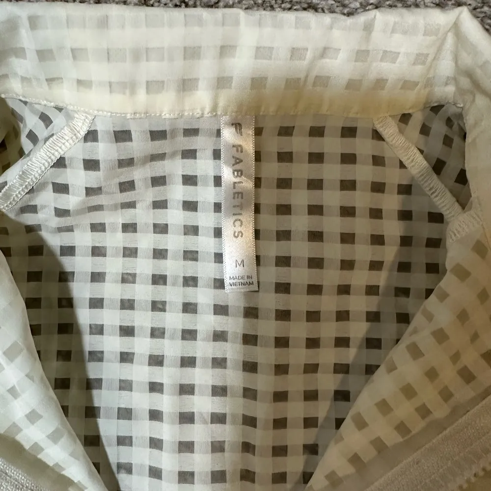 Fabletics Women's Cream Checkered Jacket - Image 3