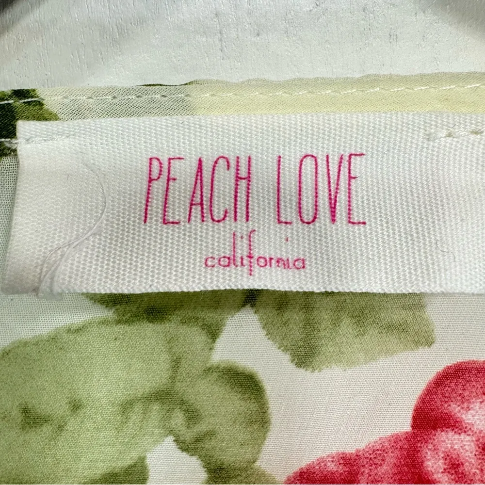 Sheer Floral Ruffle Hem Long Sleeve Tie Front Shrug Small - Image 12