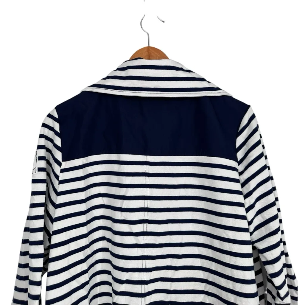 Lauren Ralph Lauren Active Navy White Striped Zip Front Jacket size Medium NWT - Image 8
