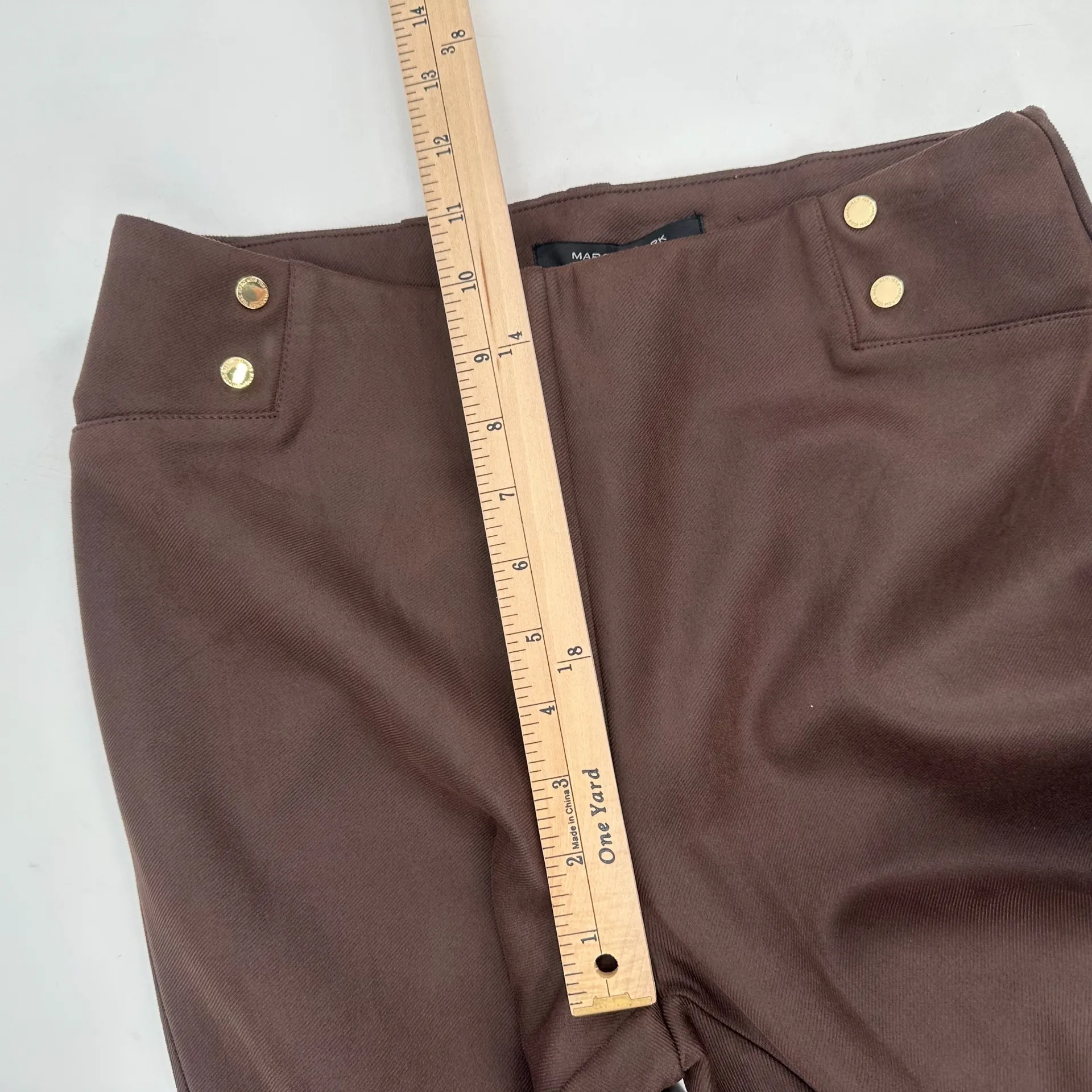 MARC NEW YORK Pants Womens S Chocolate Brown Pull On Full Control Waistband NWT - Image 7