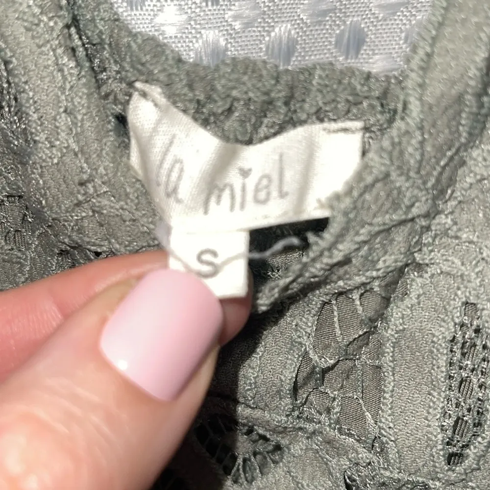 La Miel Monterey Dress Olive green removable pads adj. straps Size Small - Image 5