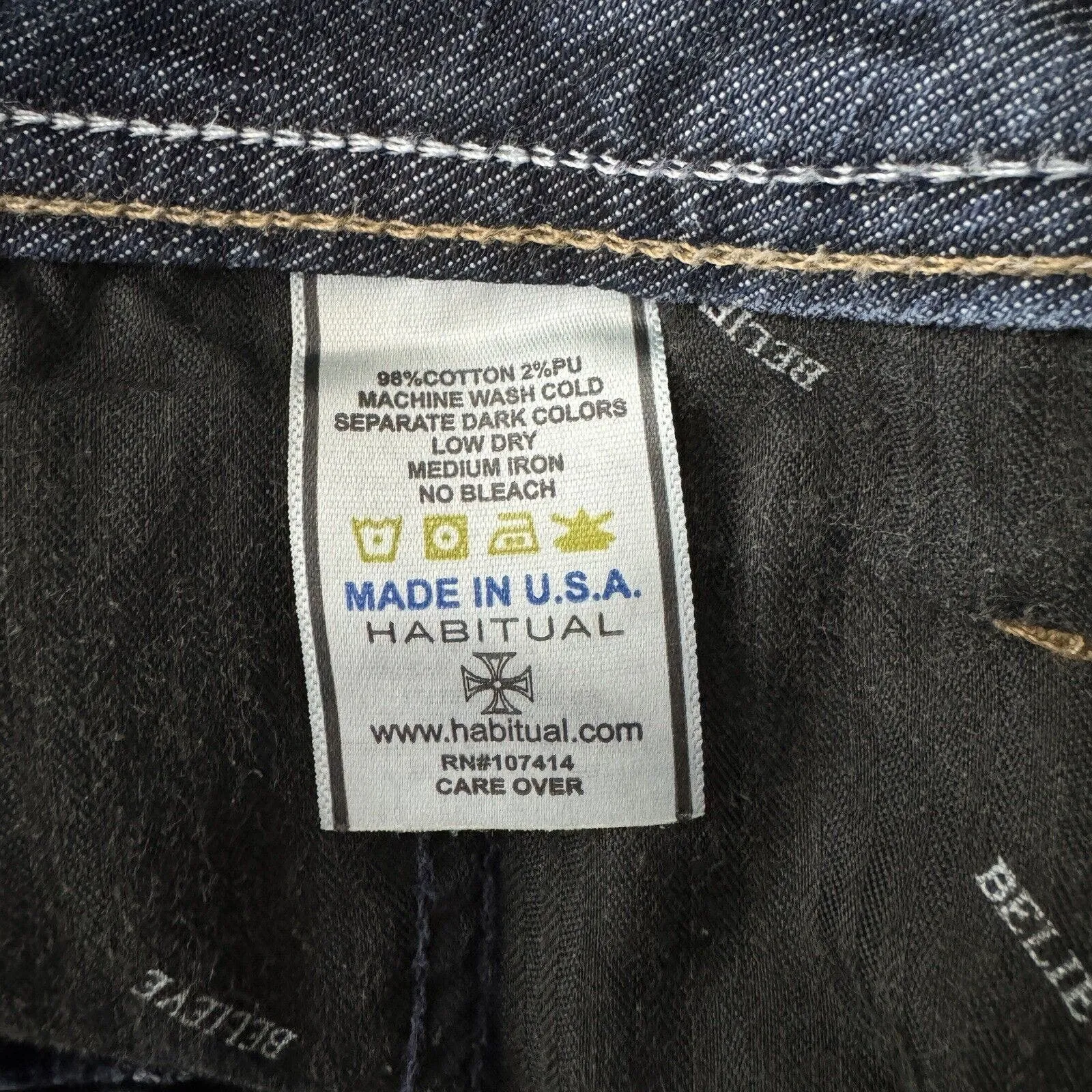 Habitual Jeans Womens 4 Blue Flare Leg Low Rise Dark Wash Fading Everyday Casual - Image 7