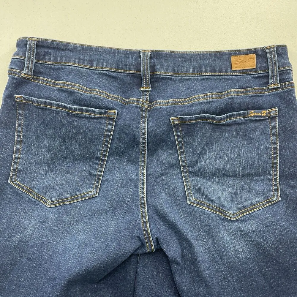 Seven7 Size 12 Weekend Shorts Denim Rolled Cuffed Women's Long Bermuda Stretch - Image 15