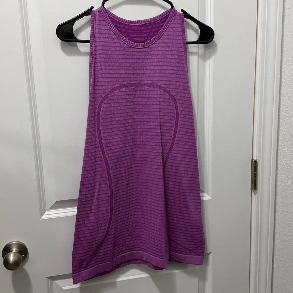 Lululemon Run Swiftly Tech Tank Rugby Stripe Tonal Heathered Ultra Violet S 10 - Image 7