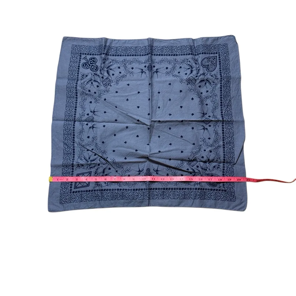 Blue Paisley, Bird, suit of Cards print bandana - Image 4