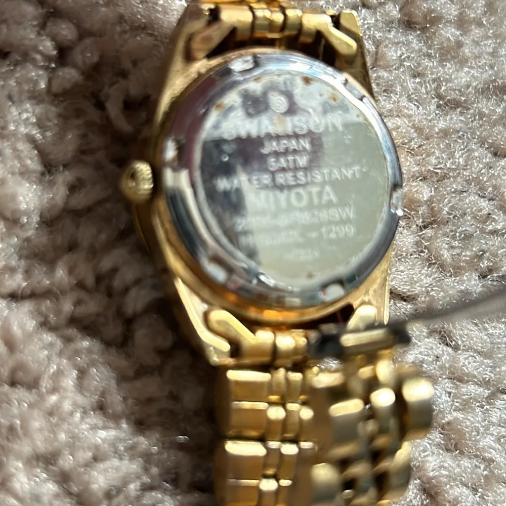 Swanson womens vintage dainty gold tone crystal watch one size measurement shown - Image 7