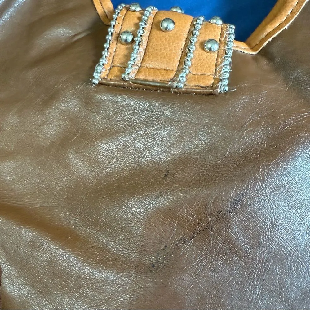 Brown Faux Leather Studded Y2K Women's Bag - Image 4