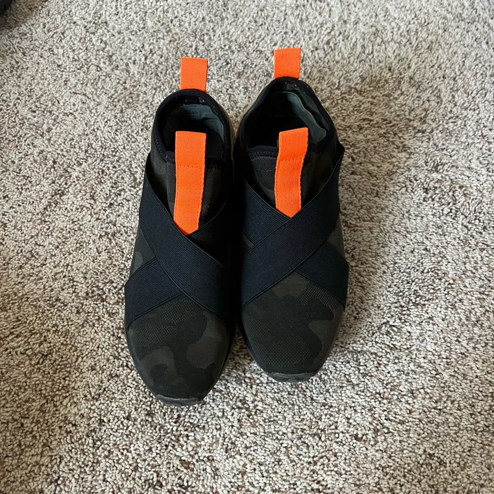 Black and Orange Slip-On Sneakers - Image 3