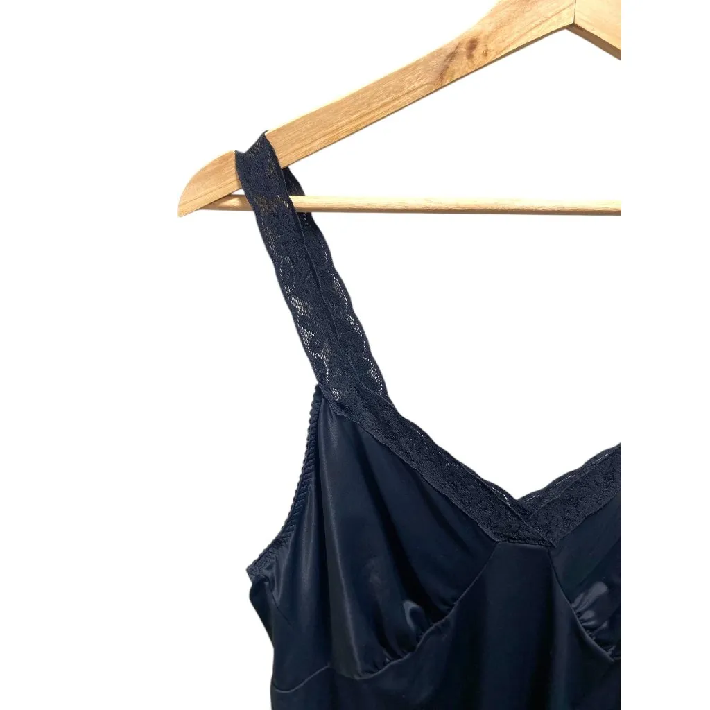 Shadowline Slip Dress Black Size 40(L)Vintage Size L - Image 7