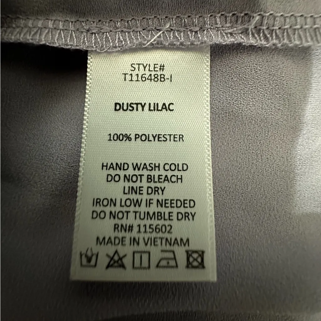 Interstyle “Amethyst” Dusty Lilac Wrap Blouse Soft Drape Long Sleeve Size Small Purple - Image 8