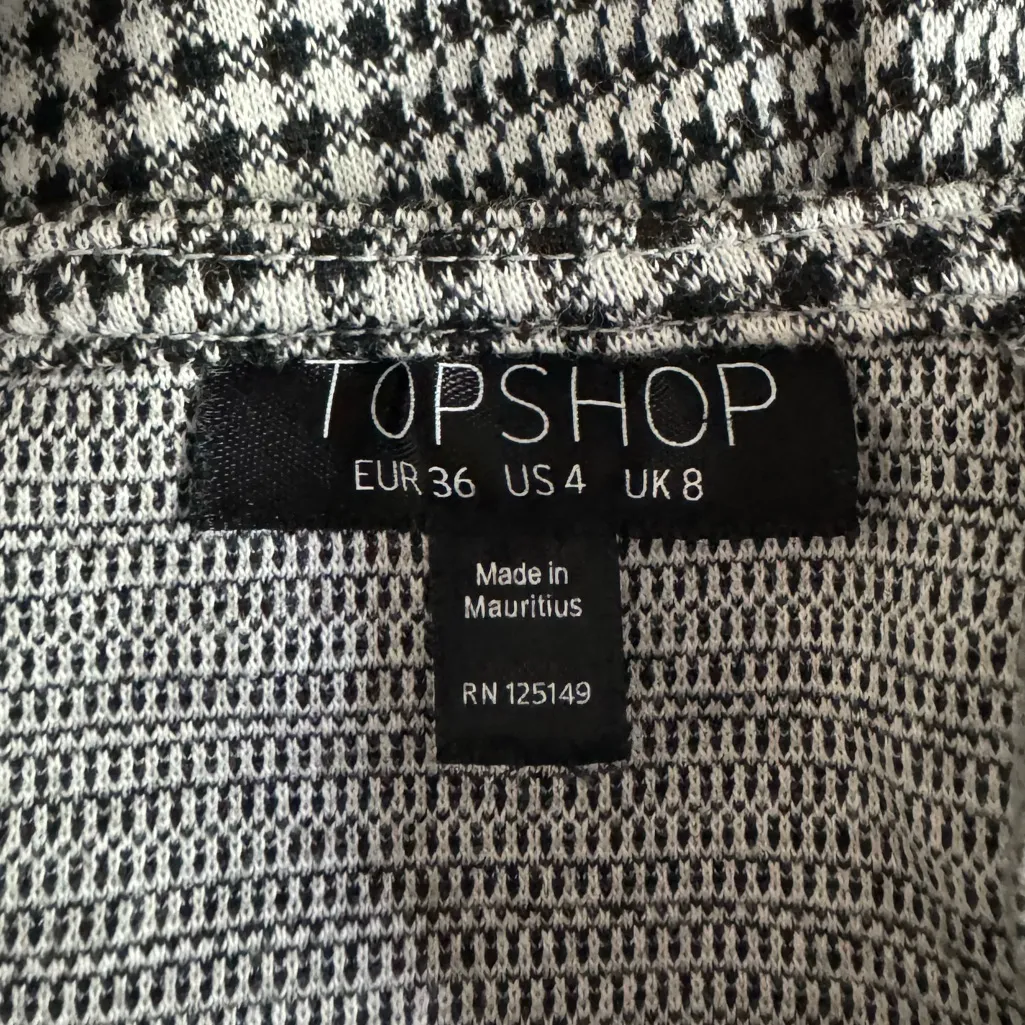 Excellent Topshop Houndstooth Floral Pattern Knit A Line Dress US 4 XS S - Image 5
