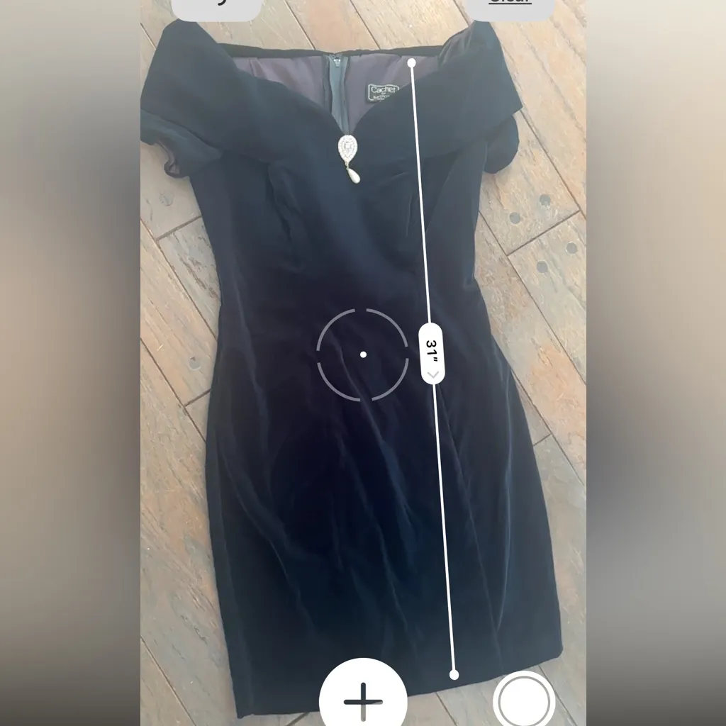 Vintage Cachet by Bari Portas Velvet Mini Dress Emerald Green Size 3/4 Holiday Black - Image 6