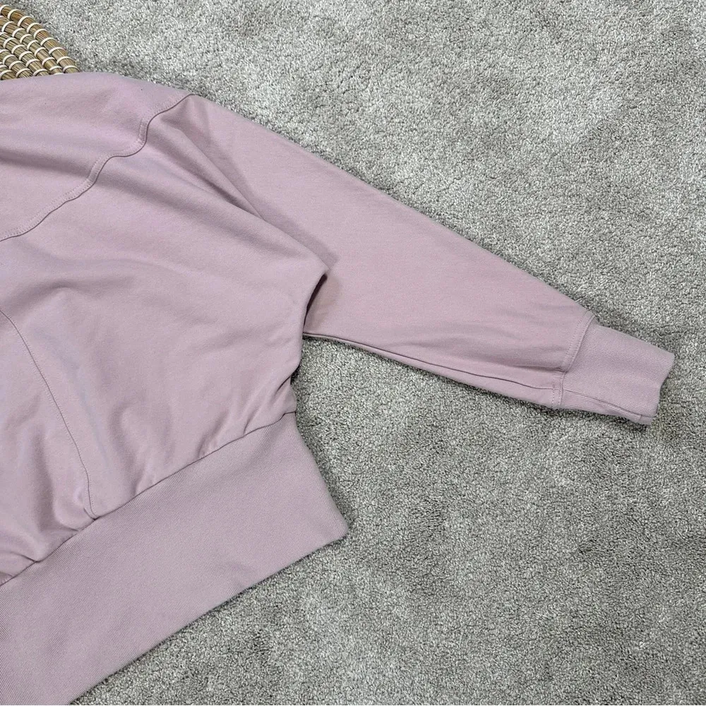 Athleta Retroterry Crewneck Sweatshirt Cropped Longsleeve in Smoked Mauve Pink M - Image 7