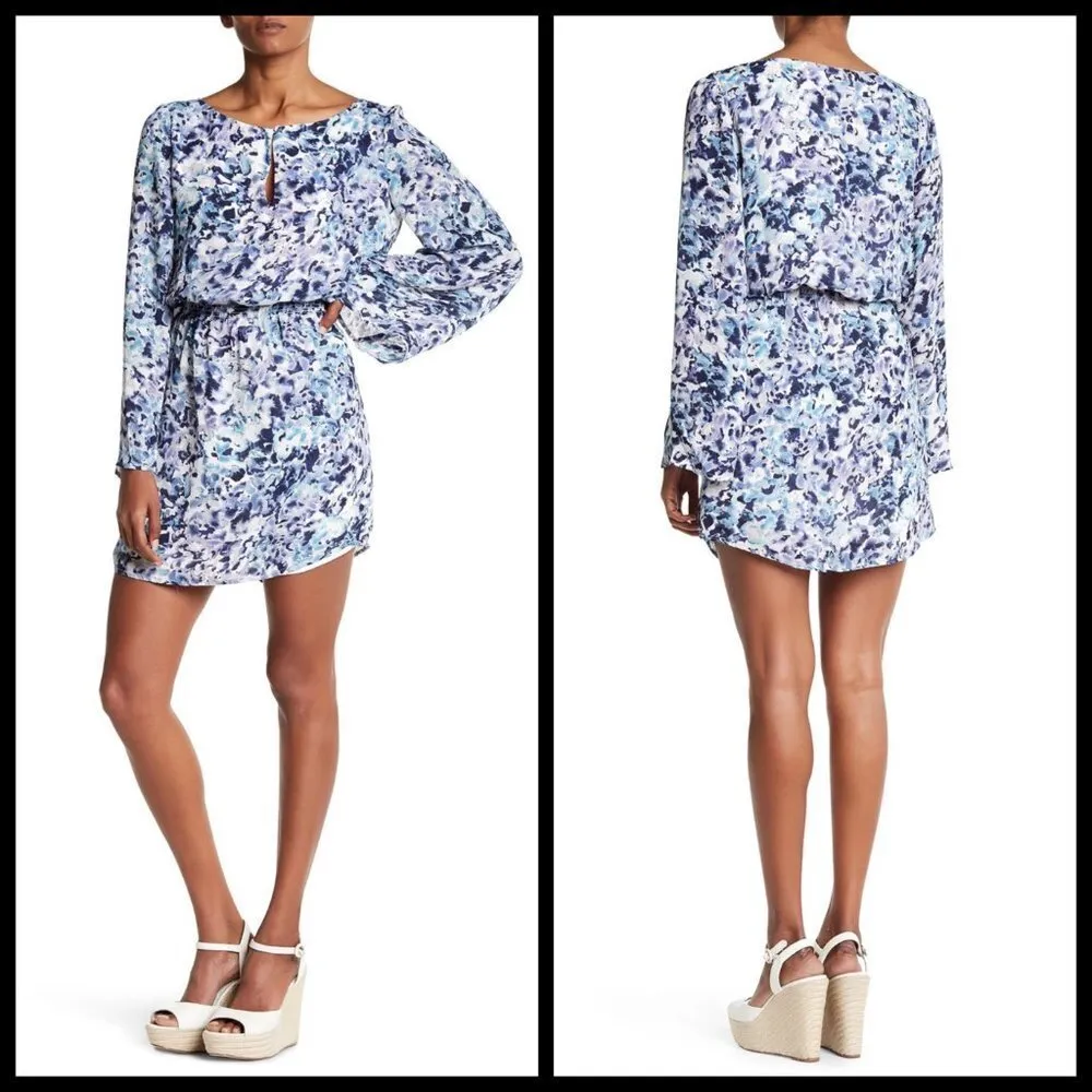 💕CUPCAKES & CASHMERE💕 Violeta Dress Blue ~ Small NWT Floral Long Bell Sleeve - Image 6