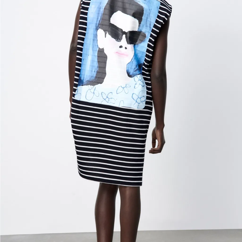 NWT ZARA NATACHA PASCHAL STRIPED DRESS POLO BLOGGERS FAV STRIPED LARGE Rugby - Image 4