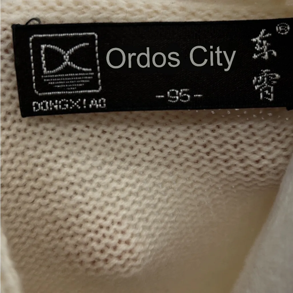 DONGXIAC Ordos Cashmere Knit Dress Ivory Long Sleeve Size 95 Luxury - Image 2