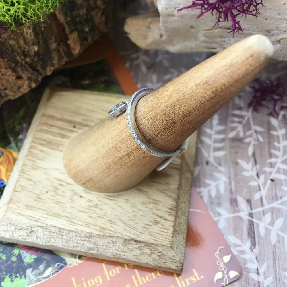 Hamsa Cz Dangle Stelring Silver Ring Sizes 6,9,10 Silver - Image 4