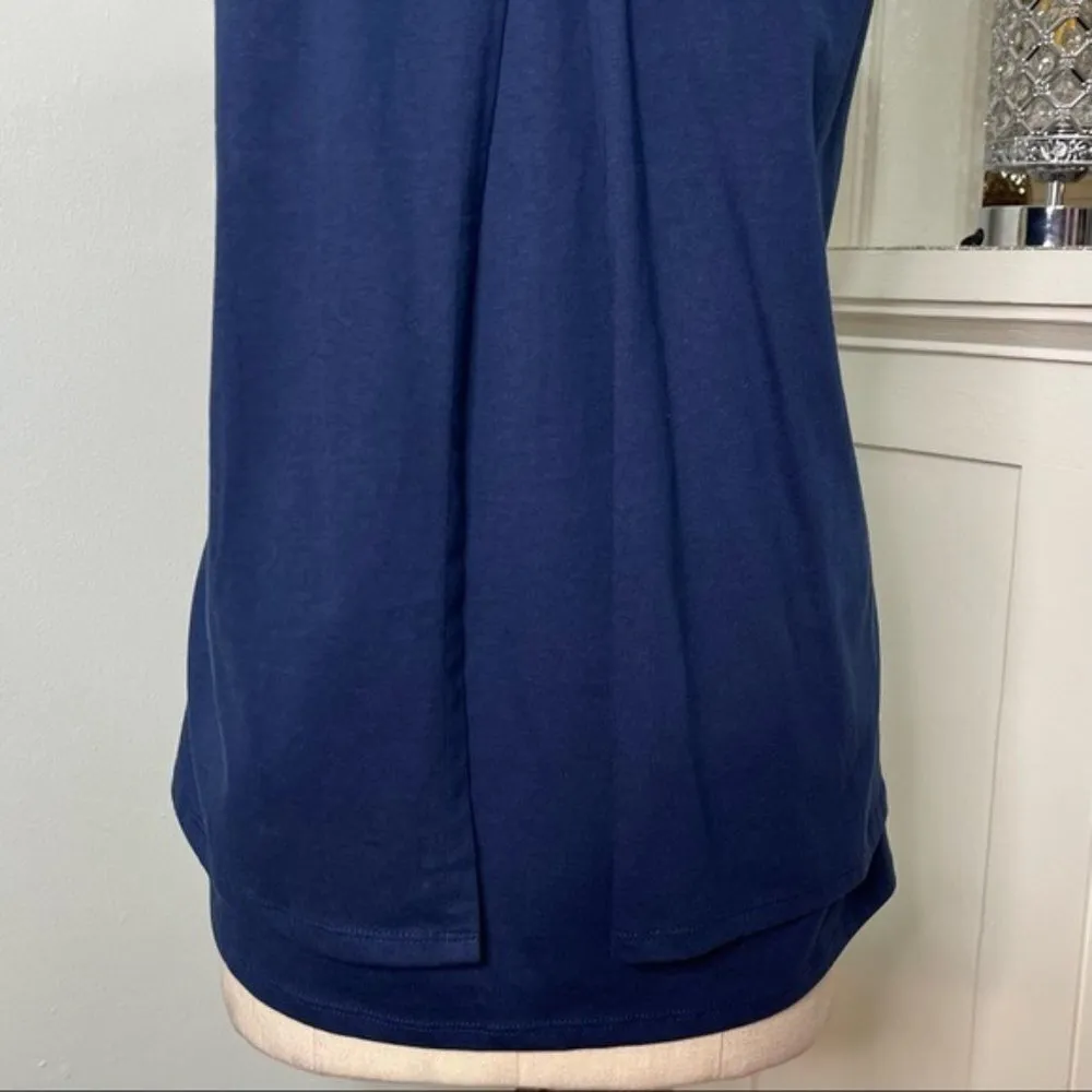 J.Jill Layered Cotton Tank Top Pure Jill Navy Blue Small - Image 6