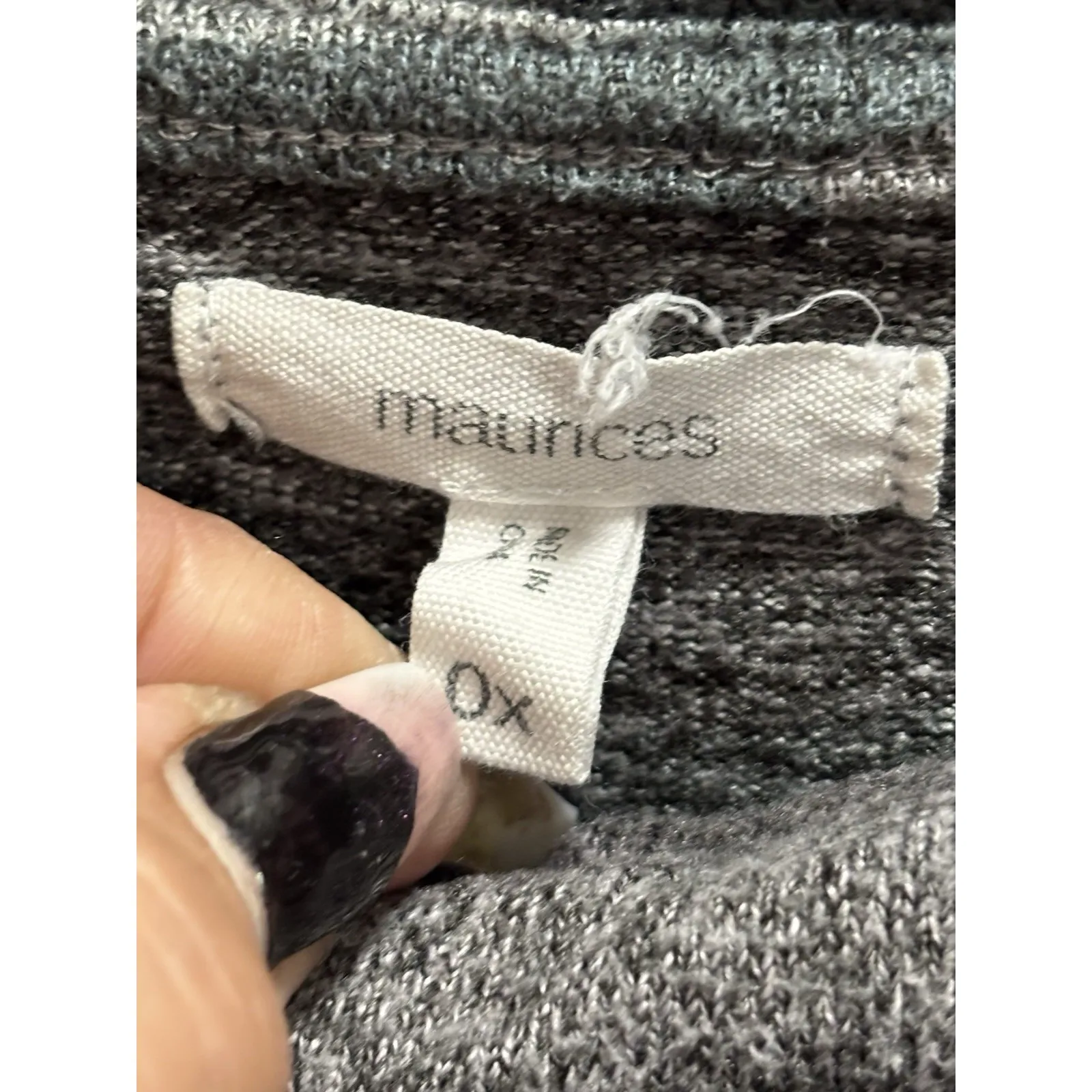 Maurices Green/Gray Camo Soft Knit Long‎ Sleeve Top Size 0X Cowl Neck - Image 2