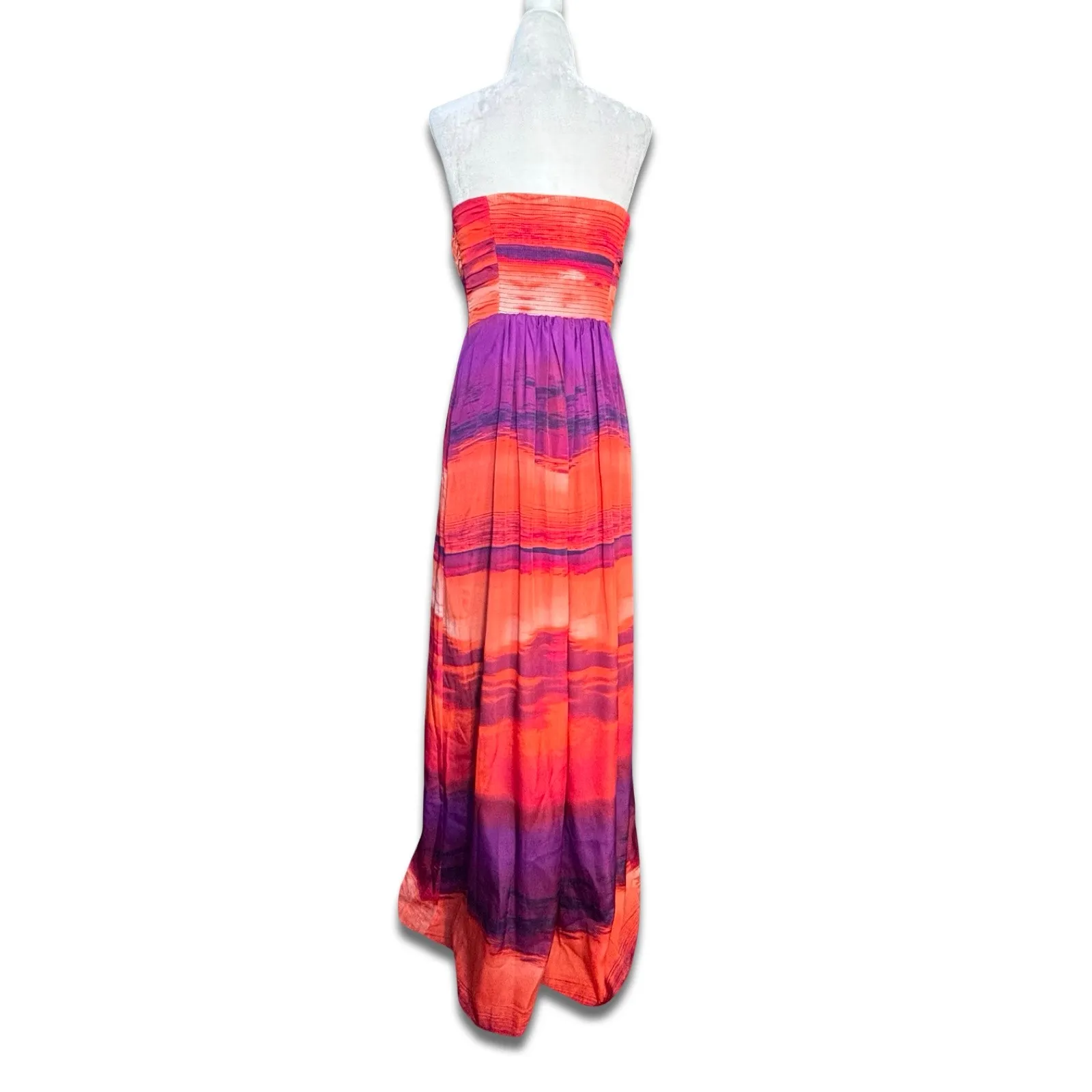 Jessica Simpson Strapless Sunset Ombre Maxi Dress Size 6 Lightweight Flowy Vacay - Image 10