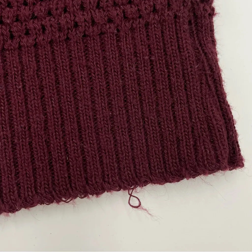 Vintage Sweater Vest 1980s Women Maroon Acrylic Sleeveless Top Retro Collegiate‎ Red - Image 8