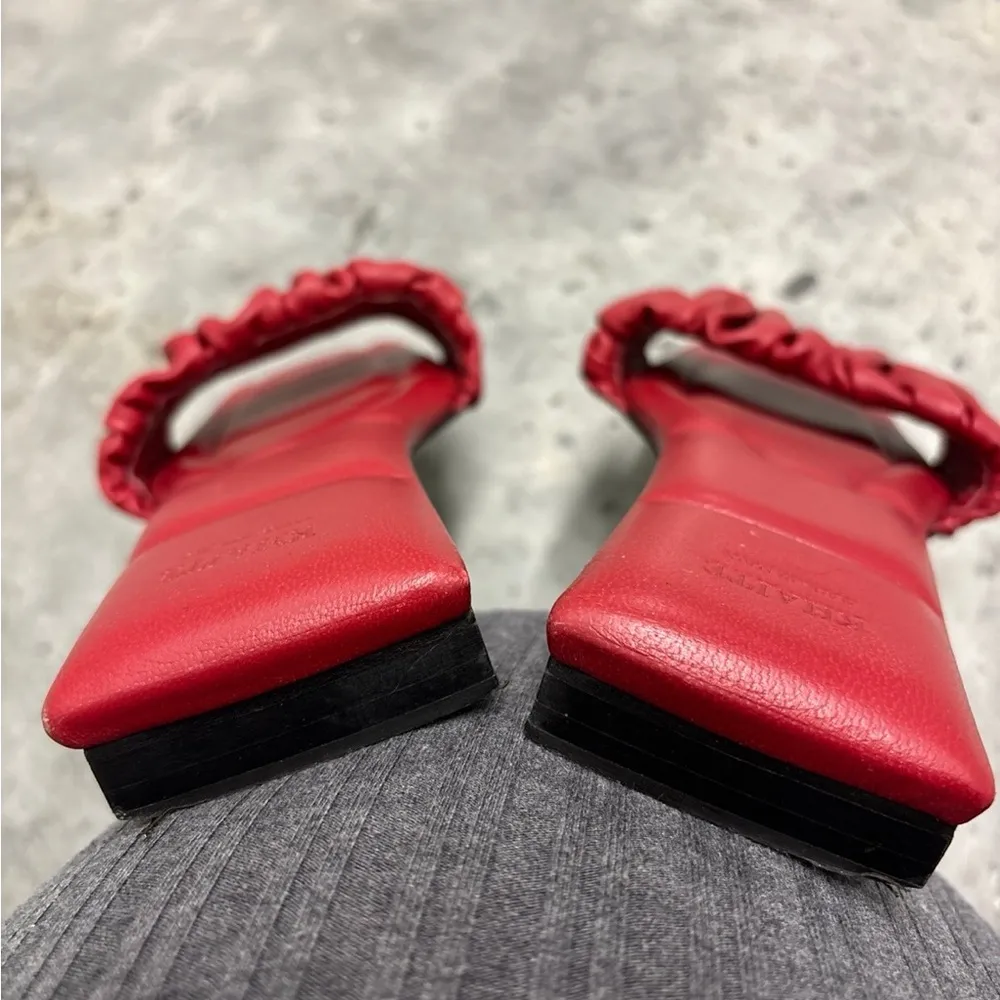 Khaite leather slides red size8.5 Size 8.5 - Image 7