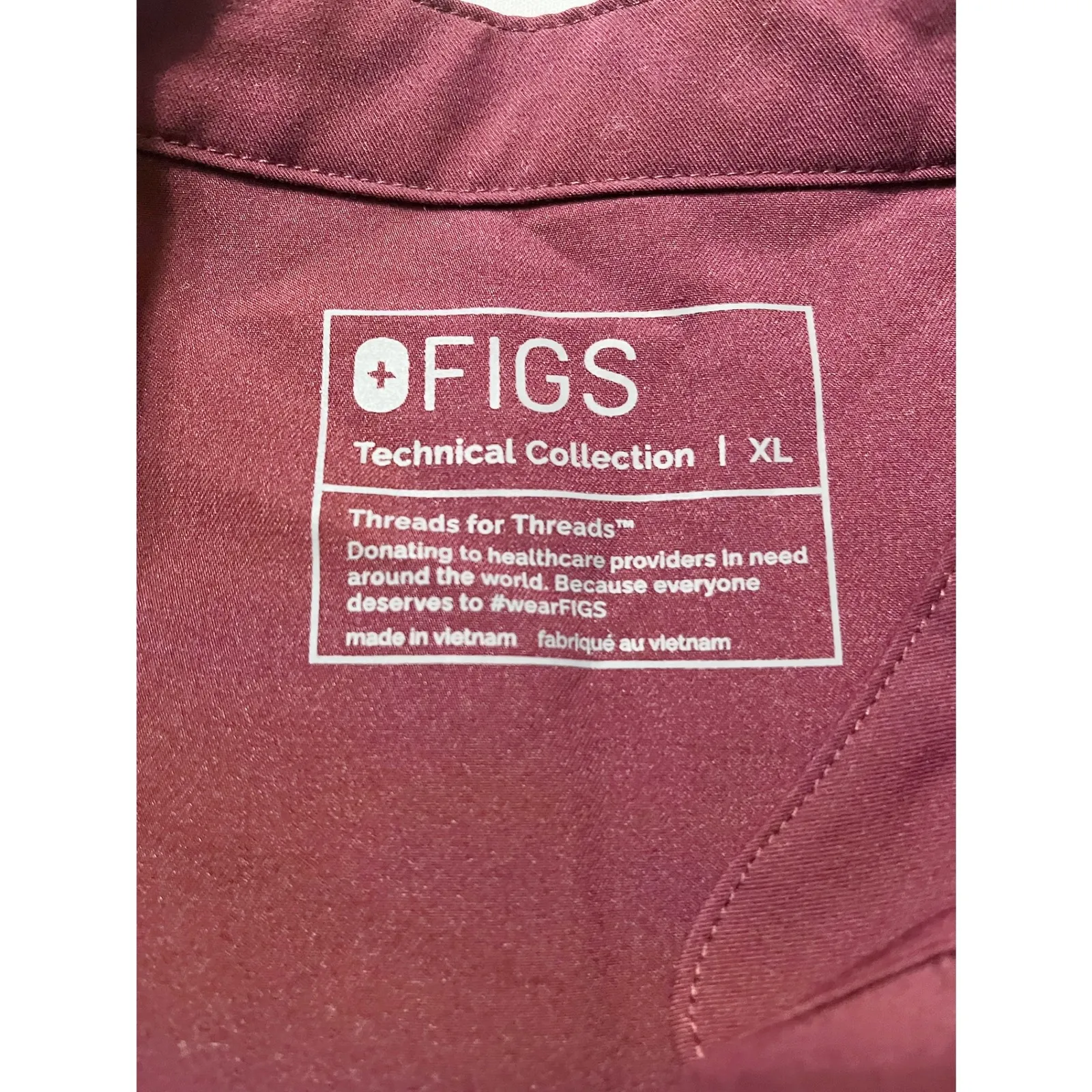 FIGS Technical Collection Womens Kitale Maternity Nursing Scrub Top XL‎ Burgundy - Image 5