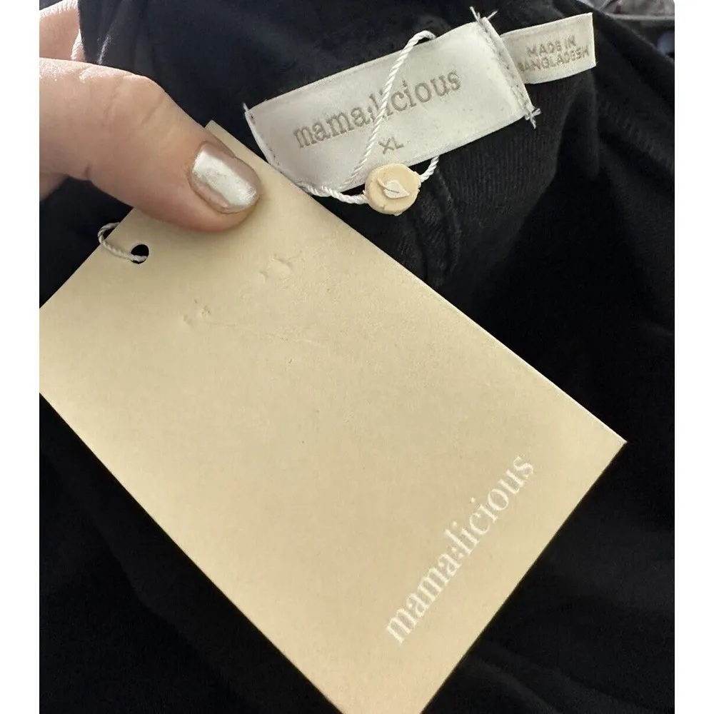 Mama;licious Maternity Jeggings Sz XL Ankle Jeans Over The Bump stretch​​​ Black - Image 7