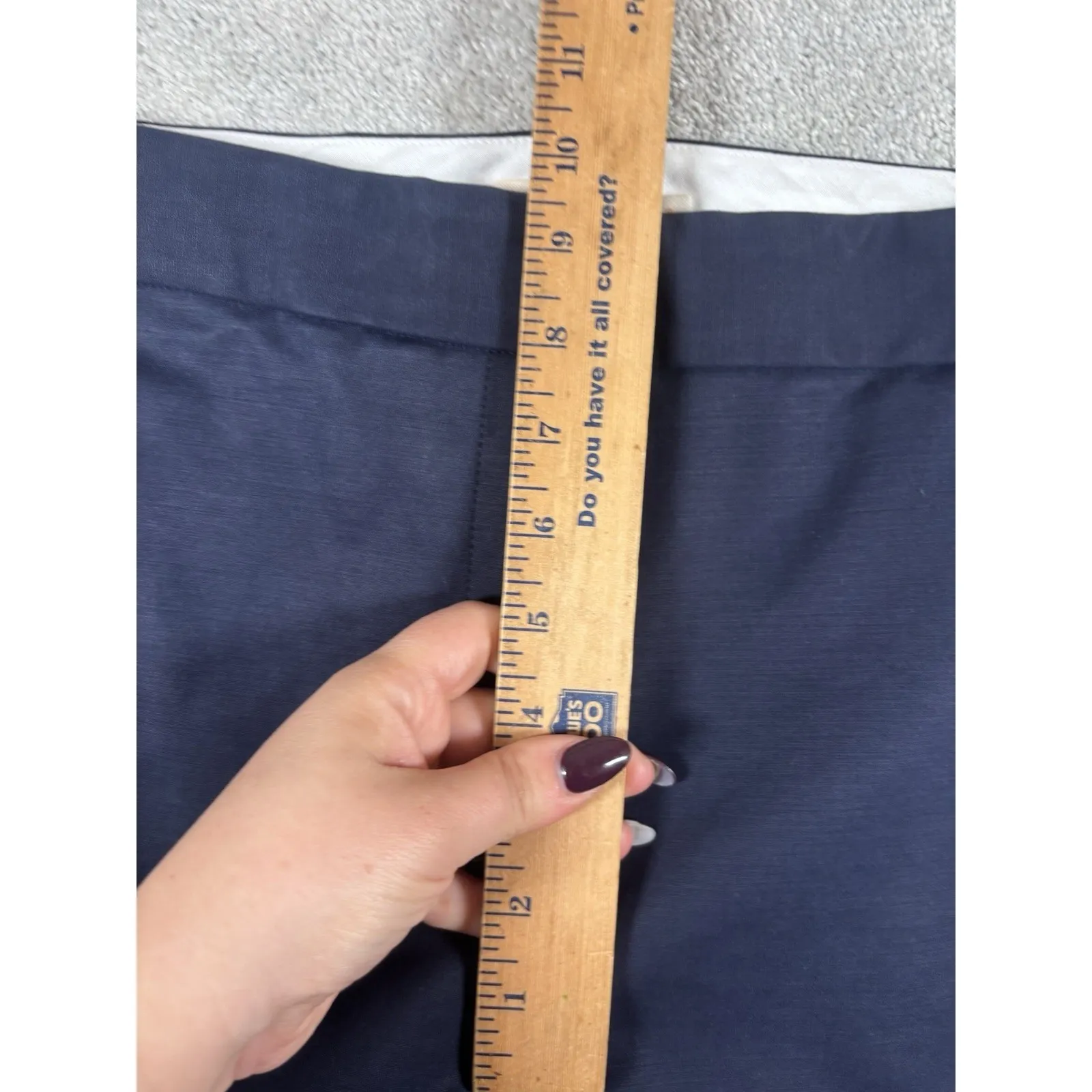 tory burch navy leg snap button mini flare crop trouser 6 Pockets Zip Button - Image 9