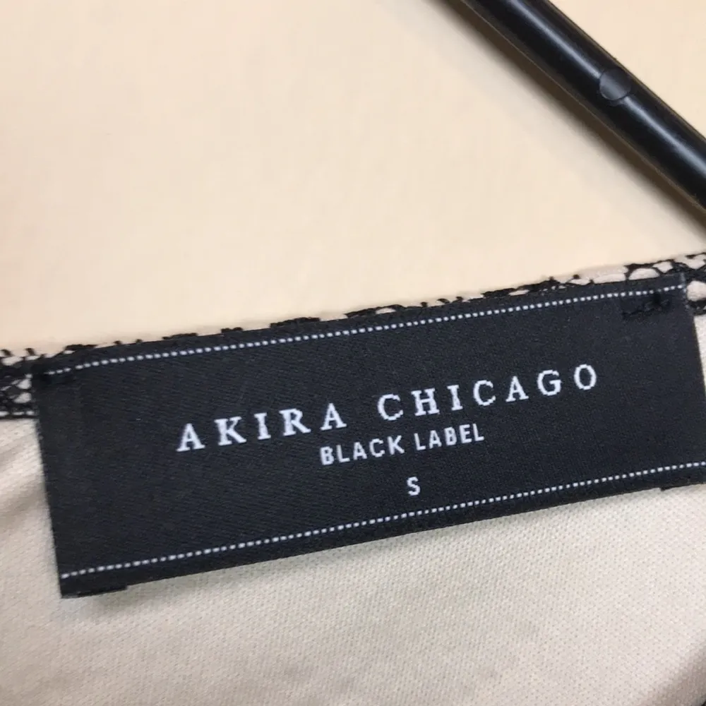 Akira Chicago Black Label Women’s Lace Black Beige Peplum Sleeveless Dress - Image 8