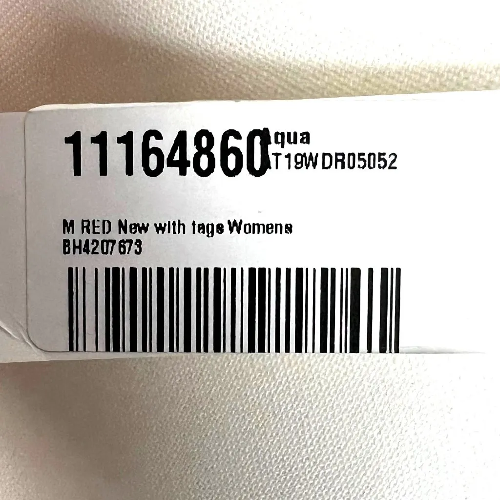 Aqua Metallic Leopard Print Dark Red Mini Dress Short Puff Sleeves Size M NWT - Image 12