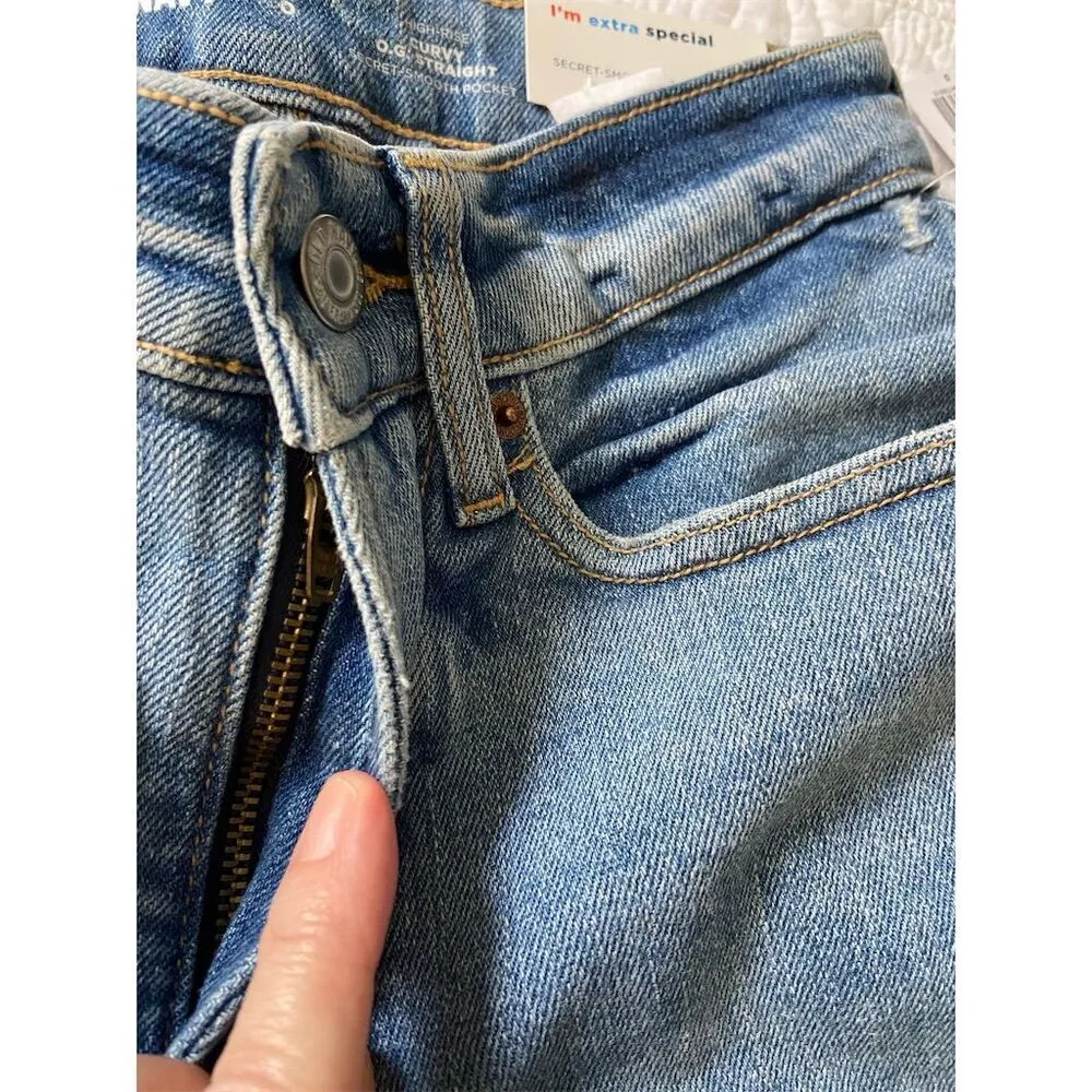 Old Navy High-Rise Curvy O.G. Straight Ankle Jeans Distressed Size 0 NWT​ - Image 5