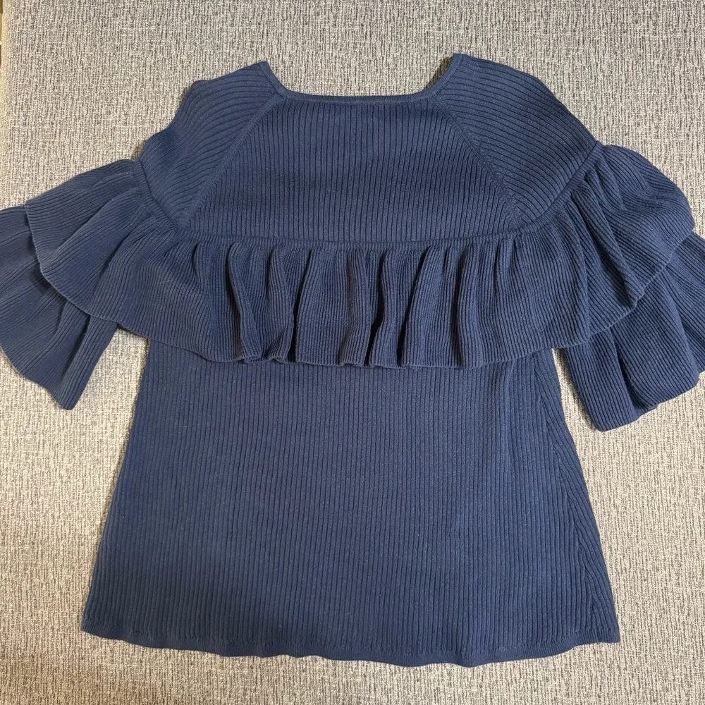 Vineyard Vines Ribbed Ruffle Sweater - Image 7